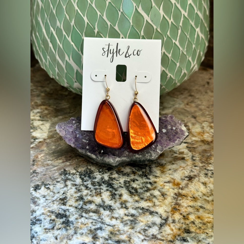 Style & Co Orange Shell Dangle Earrings